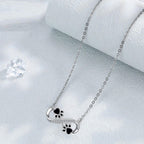 Infinity Paw Print Zirconia Necklace