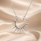 White Gold Sunflower Pendant Necklace