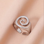 Minimalist Hollow Spiral Snail Design Ring