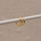 Gold Marquise Huggie Hoops