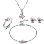 Paw Set 4 Pieces with Zirconia Heart