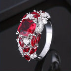 Emerald Floral Cluster Ring