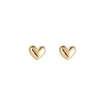 Solid Heart Polished Stud Earrings