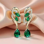 Emerald Drop Accent Earrings