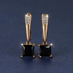 Square Cut Zirconia Stone Drop Earrings