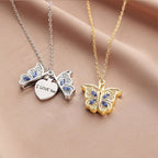 Butterfly Secret Message Pendant Necklace