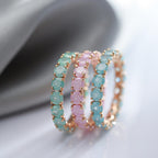 Aqua Crystal Eternity Statement Ring