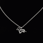 Dachshund Zirconia Pendant Necklace