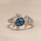Blue Sea Turtle Starfish Ring