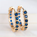 Classic Shimmering Zirconia Hoop Earrings