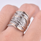 Creative Zirconia Wrapped Multi-Layer Ring