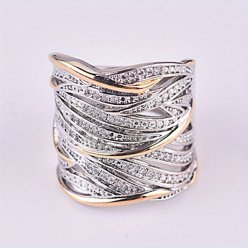 Creative Zirconia Wrapped Multi-Layer Ring