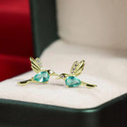 Hummingbird Zirconia Stud Earrings