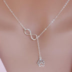 Dog Paw Infinity Drop Necklace