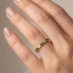 Emerald Style Zirconia Band Ring