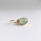 Green Drop Gold Earrings