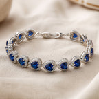 Sapphire Heart Silver Bracelet