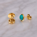 Turquoise Round Stud Earrings
