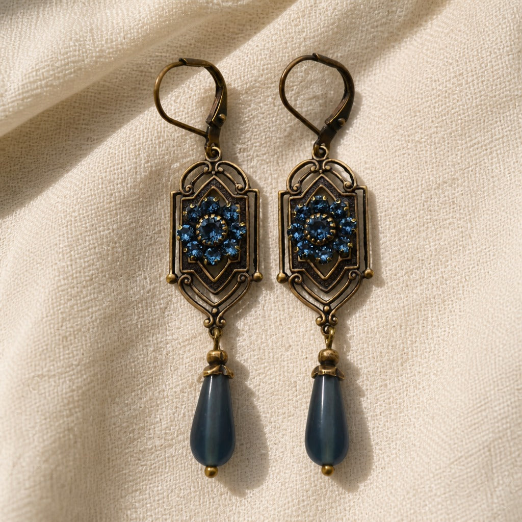 Victorian Azure Drop Earrings