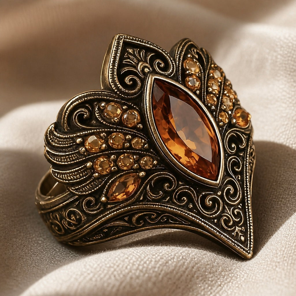 Noble Vintage Carved Ring