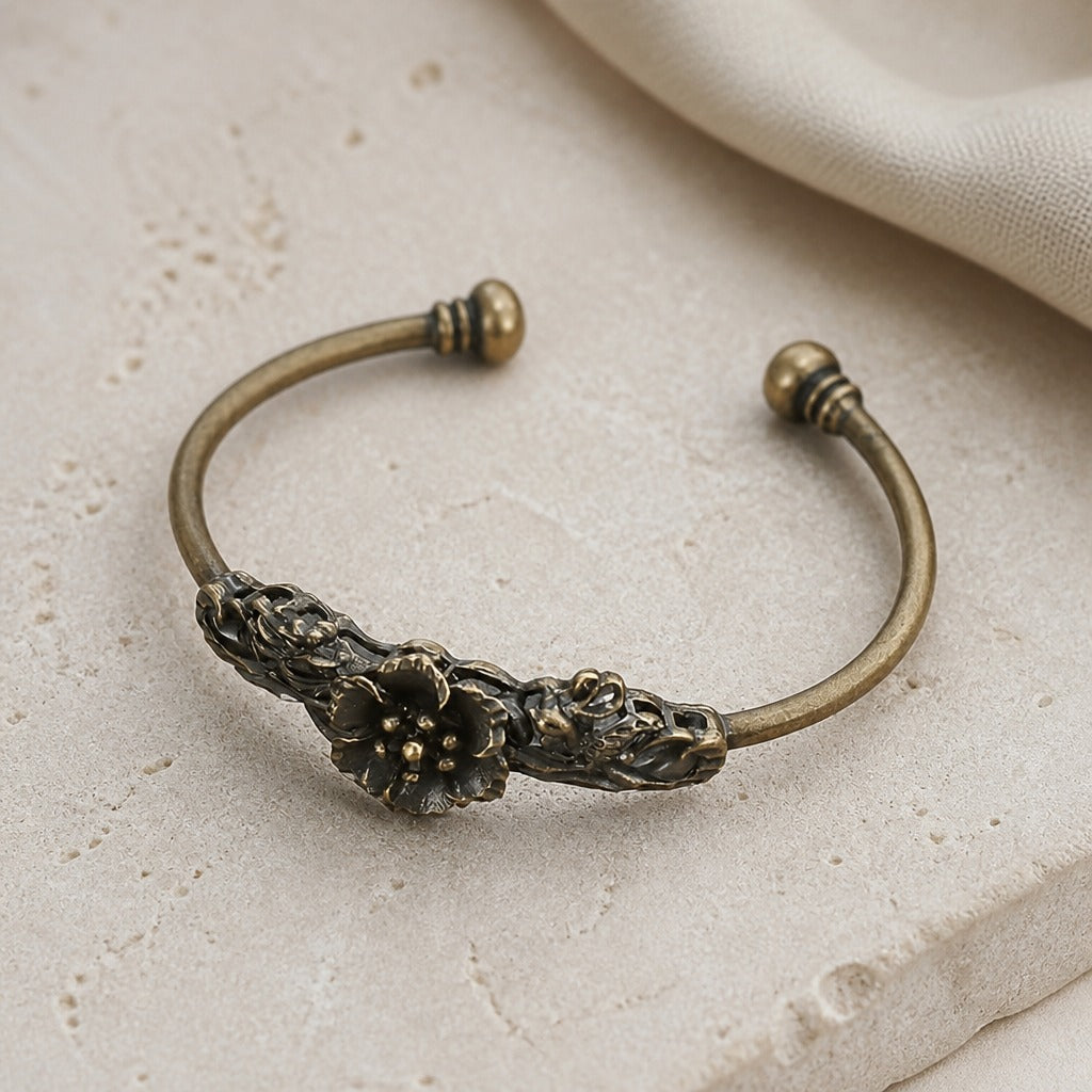 Artisan Flower Cuff Bracelet