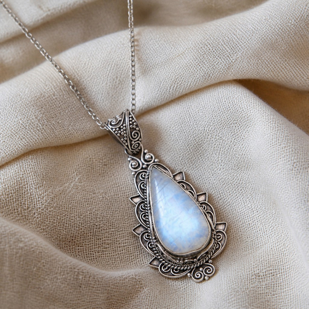 Vintage Moonstone Teardrop Pendant