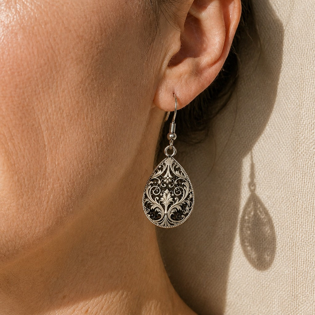 Timeless Cameo Filigree Earrings