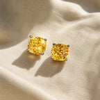 Radiant Golden Cushion Earrings