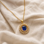 Blue Geometric Pendant Necklace