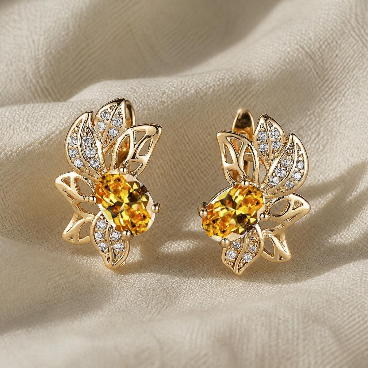 Sophisticated Golden Leaf Earrings