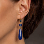Teardrop Sapphire Gold Earrings