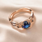 Vintage Round Sapphire Gold Ring