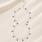 Blue Stones Choker Drop Necklace