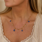 Pear Shape Sapphire Gold Necklace