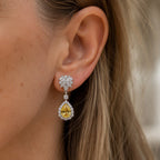 Exquisite Yellow Teardrop Earrings