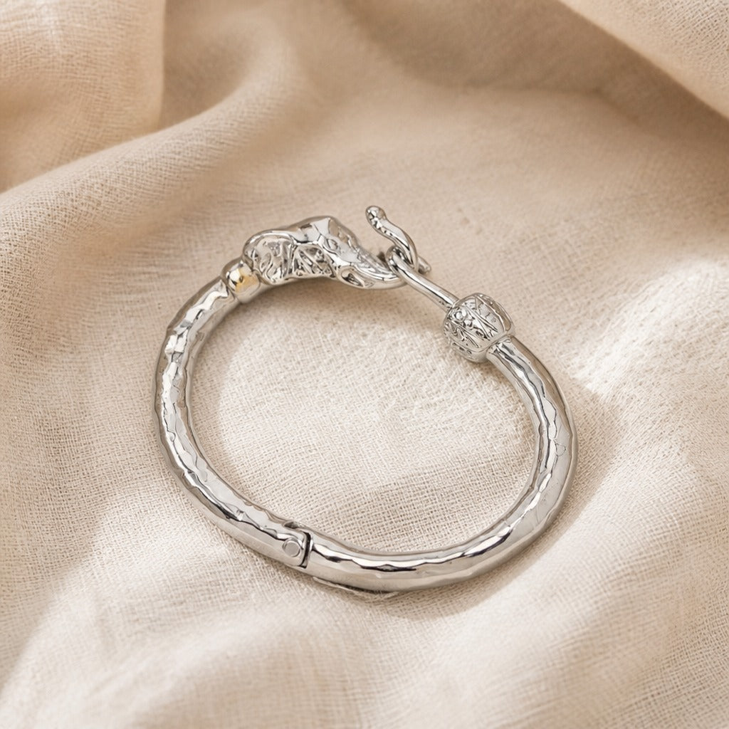 Silver Tone Elephant‎ Cuff Bracelet