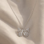 Butterfly Initial Letter Pendant Necklace