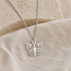 Butterfly Initial Letter Pendant Necklace