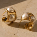 Timeless Gold Pearl Earrings