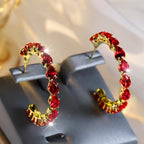 Emerald Paved Hoop Earrings