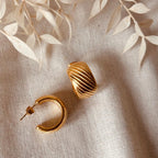 Everyday Ridged Gold Hoops
