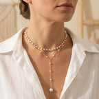 Pearl Y Chain Layered Necklace