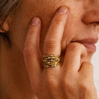 Vintage Gold Sculpted Band Ring
