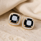 Square Prestige Onyx Earrings