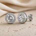 Lustrous Cubic Zirconia Stud Earrings