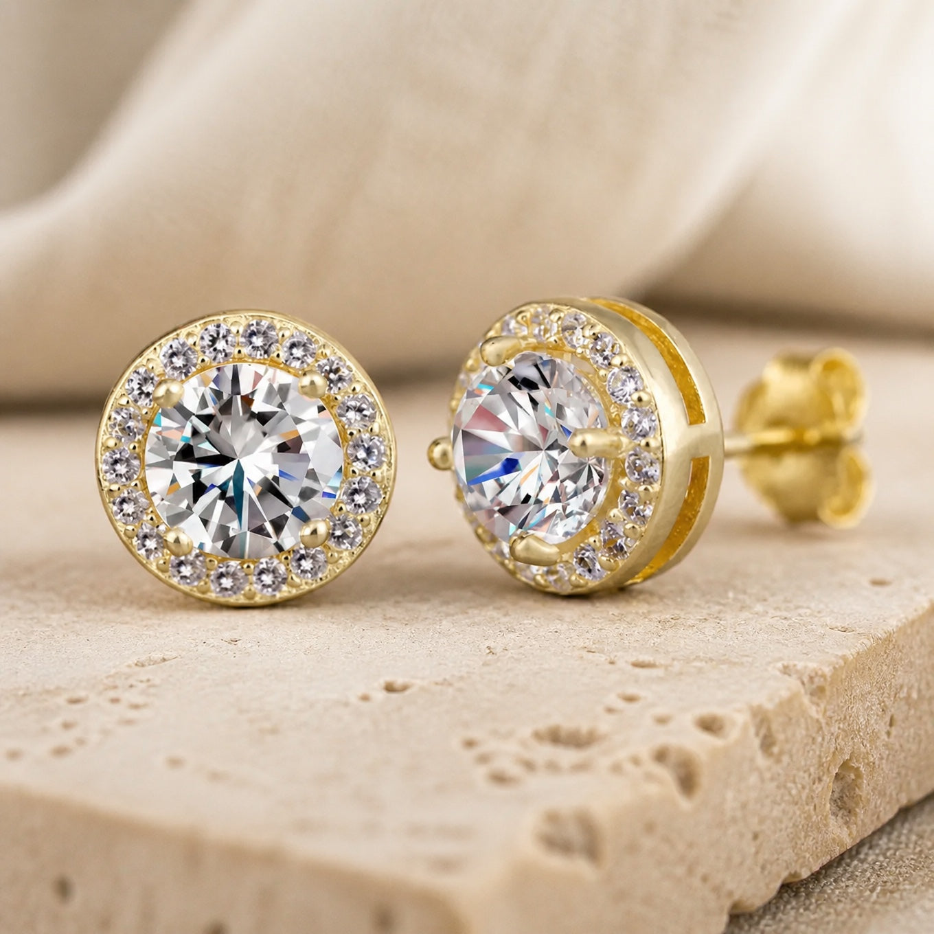 Lustrous Cubic Zirconia Stud Earrings
