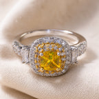 Dazzling Yellow Zirconia Ring