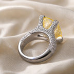 Radiant Yellow Zirconia Vintage Ring