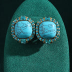 Turquoise Zirconia Stud Earrings