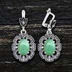 Antique Oval Pearl Petal Earrings